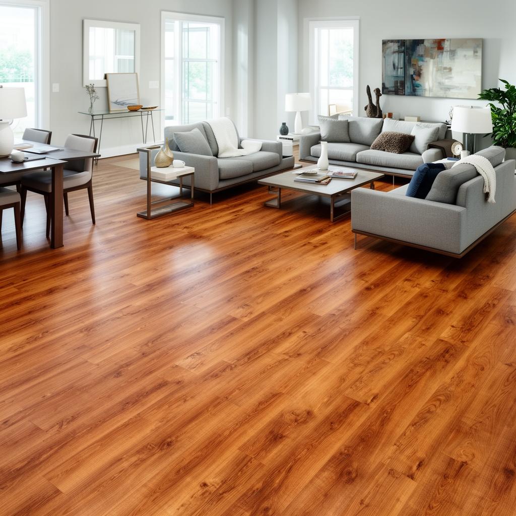 Warm, durable living room flooring